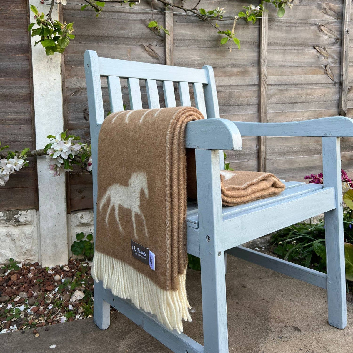 Brown Horse Pure Wool Throw from J.J. Textile
