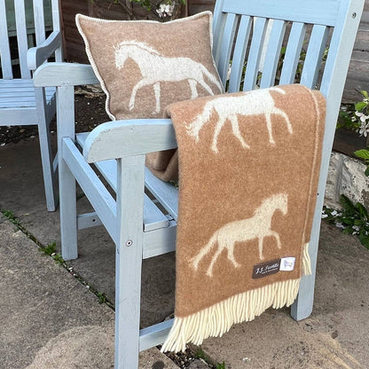 Brown Horse Pure Wool Throw from J.J. Textile