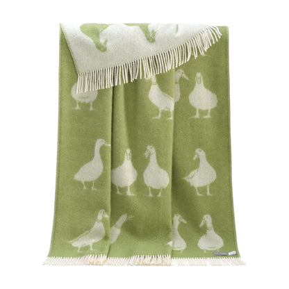 Green Duck Pure Wool Throw from J.J. Textile