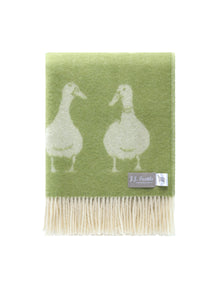 Green Duck Pure Wool Throw from J.J. Textile