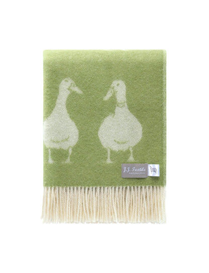 Green Duck Pure Wool Throw from J.J. Textile