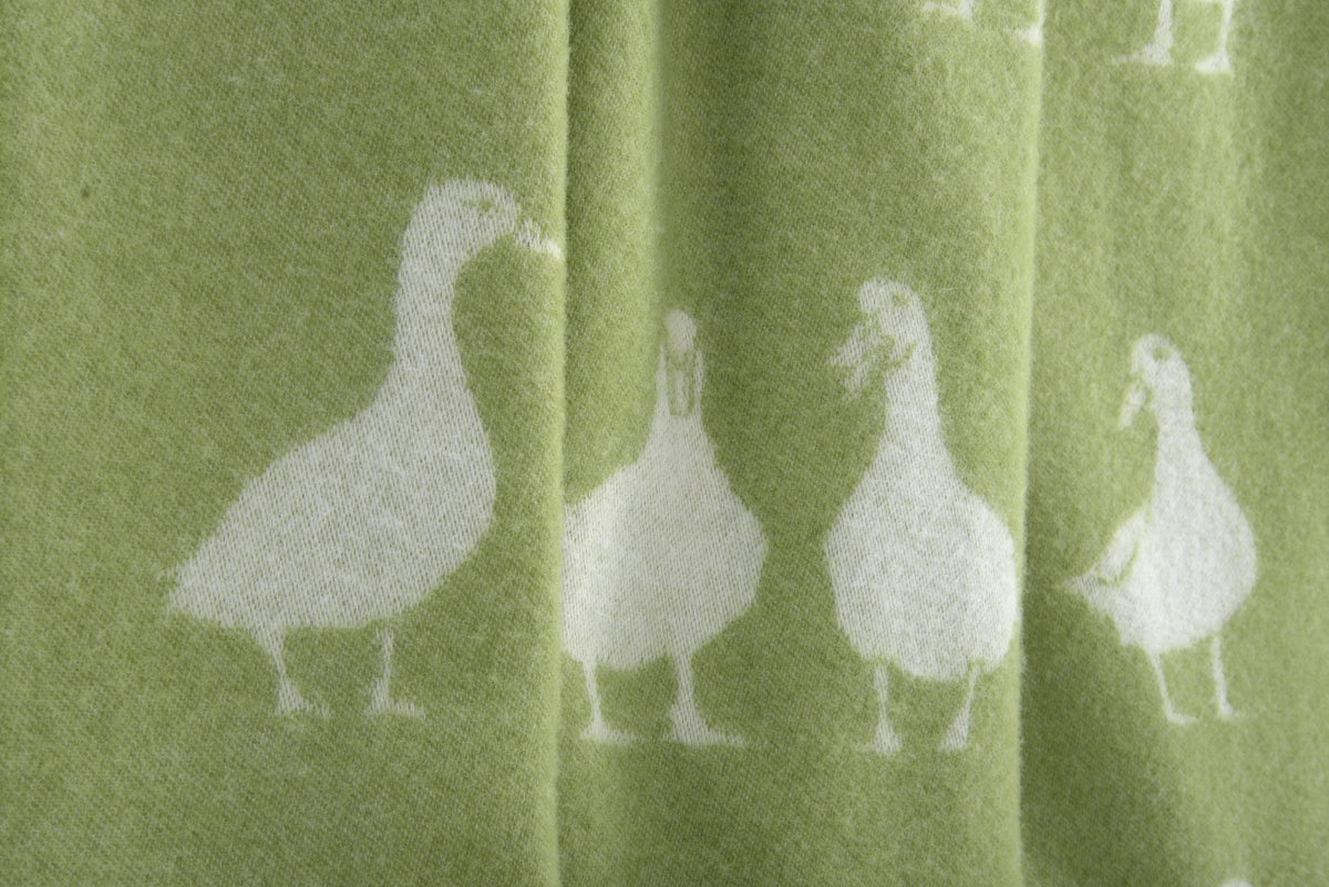 Green Duck Pure Wool Throw from J.J. Textile
