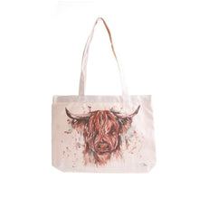 The Hebrides Highland Cow Cotton Tote Bag by Meg Hawkins
