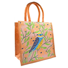 Bird and Floral Jute Shopper Bag from Shared Earth