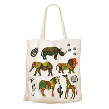 African Animals Recycled Cotton Tote Bag from Shared Earth