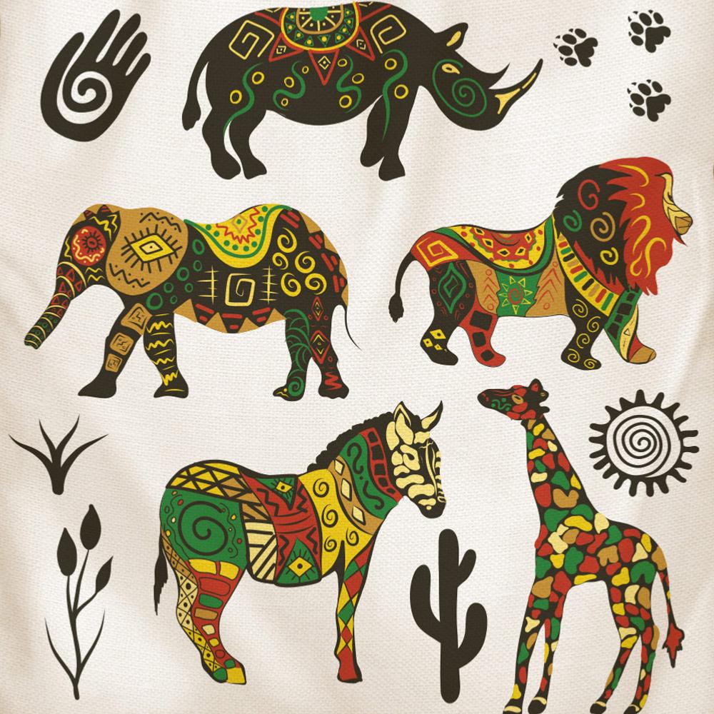 African Animals Recycled Cotton Tote Bag from Shared Earth