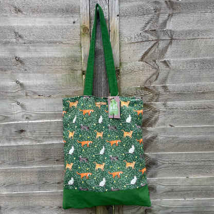 Cat Cotton Tote Bag by Samantha Hall