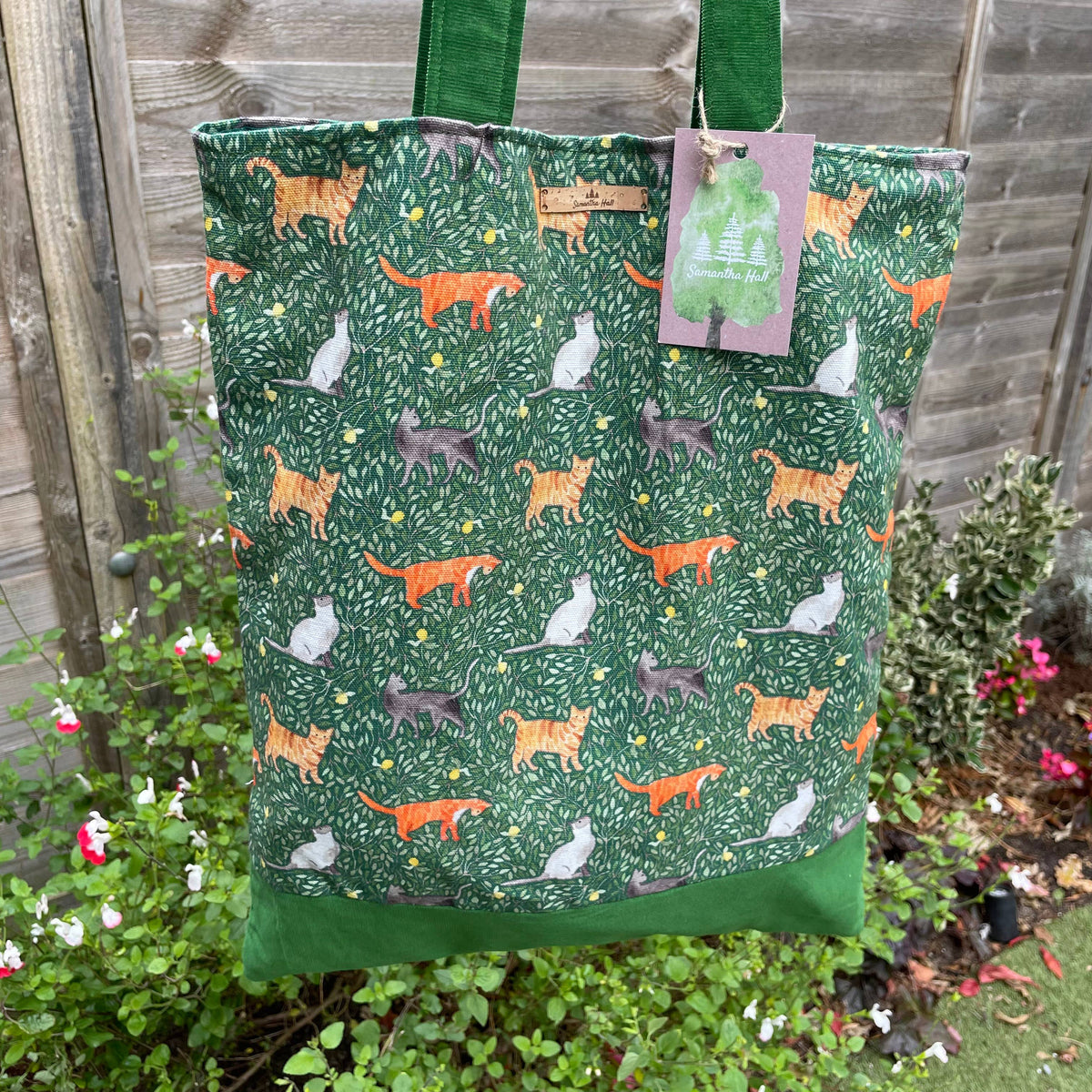 Cat Cotton Tote Bag by Samantha Hall