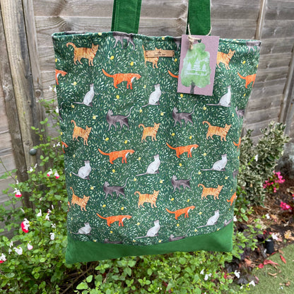 Cat Cotton Tote Bag by Samantha Hall