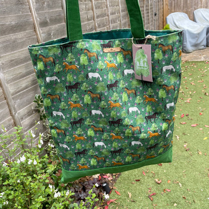 Horse Cotton Tote Bag by Samantha Hall