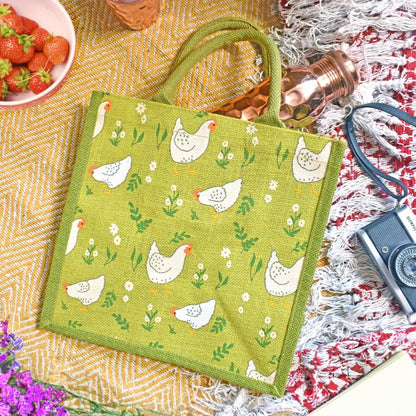Hens Jute Shopper Bag from Shared Earth
