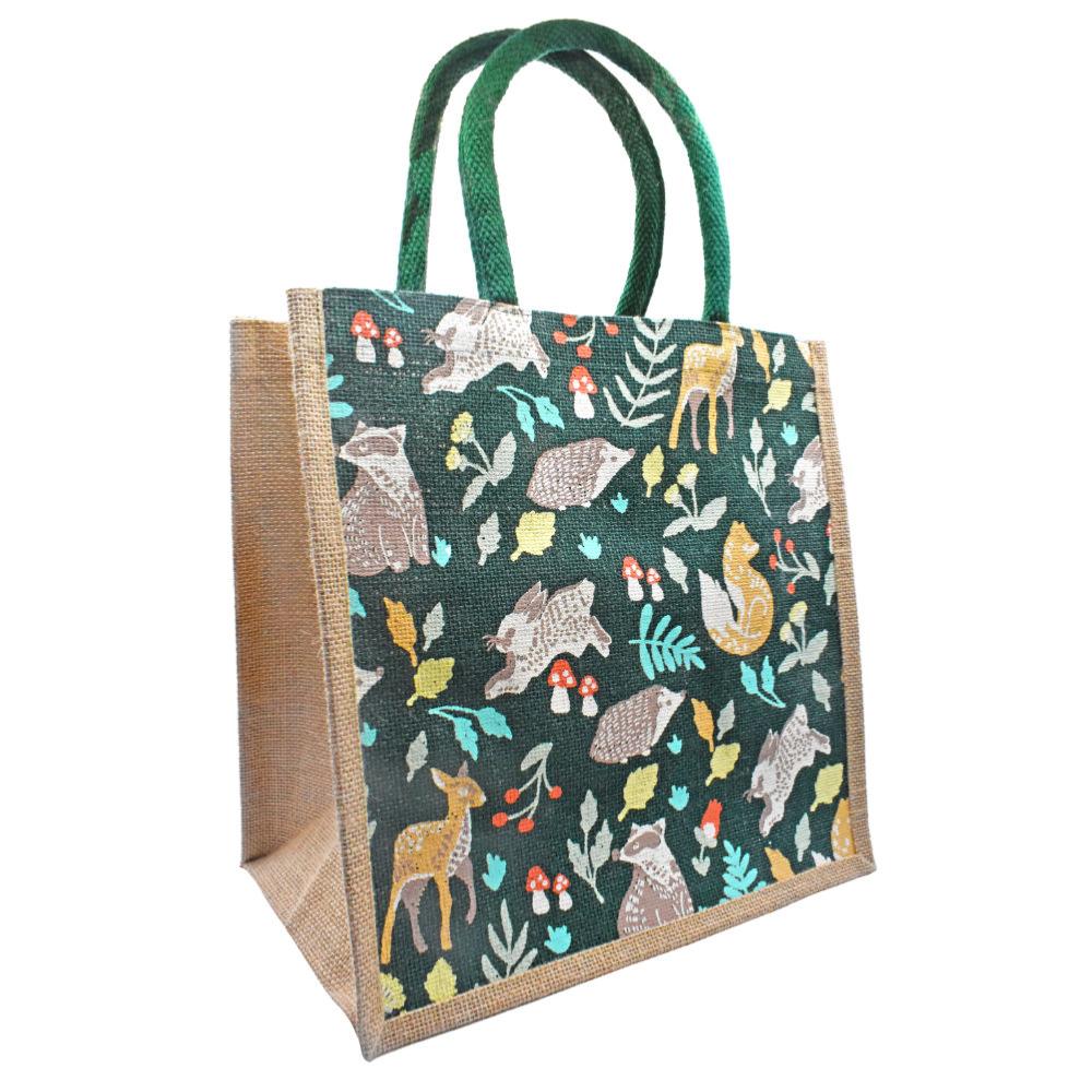 Woodland Animals Jute Shopper Bag from Shared Earth
