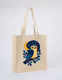 Owl in the Moonlight Recycled Cotton Shopper Bag - Felt & Fauna Dune Sand colour variant image