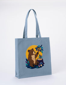 Bear's Woodland Wave Recycled Cotton Shopper Bag - Felt & Fauna Morning Mist colour variant image