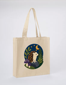 Hedgehog Under the Stars Recycled Cotton Shopper Bag - Felt & Fauna Dune Sand colour variant image