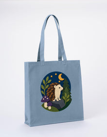 Hedgehog Under the Stars Recycled Cotton Shopper Bag - Felt & Fauna Morning Mist colour variant image