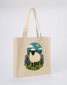 Sheep by the Stone Wall Recycled Cotton Shopper Bag - Felt & Fauna Dune Sand colour variant image