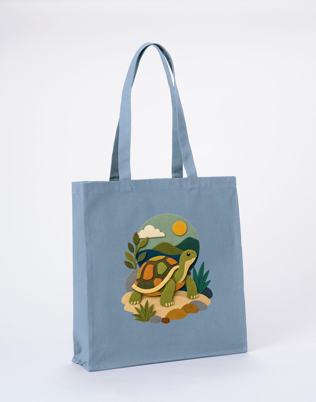 Tortoise on the Trail Recycled Cotton Shopper Bag - Felt & Fauna Morning Mist colour variant image