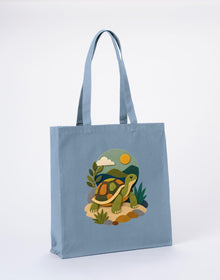 Tortoise on the Trail Recycled Cotton Shopper Bag - Felt & Fauna Morning Mist colour variant image