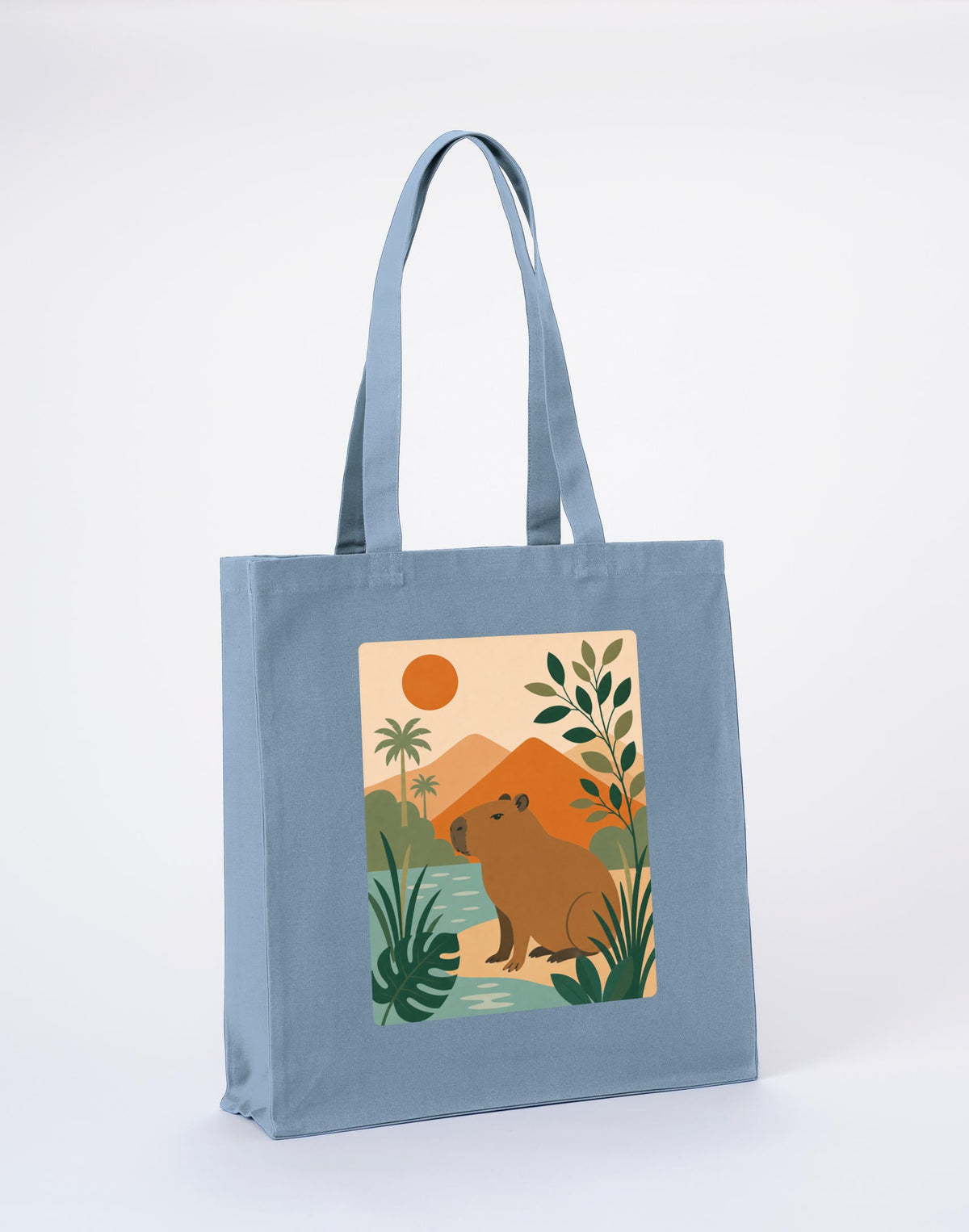 Capybara Oasis Recycled Cotton Shopper Bag - Wild Horizons Morning Mist colour variant image