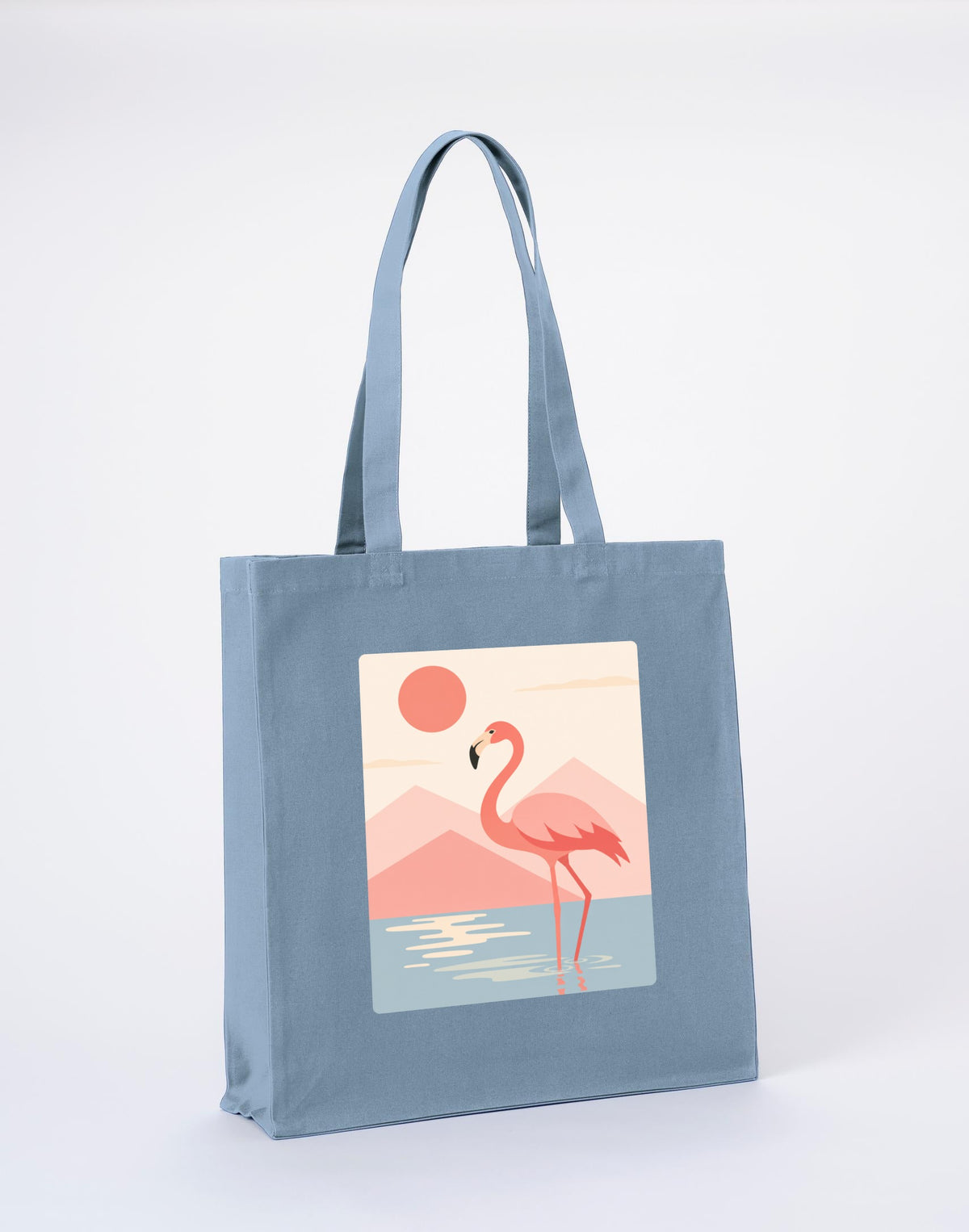 Flamingo Reflections Recycled Cotton Shopper Bag - Wild Horizons Morning Mist colour variant image