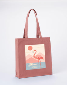 Flamingo Reflections Recycled Cotton Shopper Bag - Wild Horizons Wild Rose colour variant image