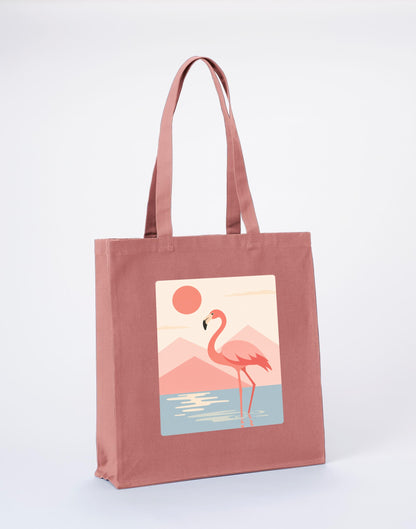 Flamingo Reflections Recycled Cotton Shopper Bag - Wild Horizons Wild Rose colour variant image