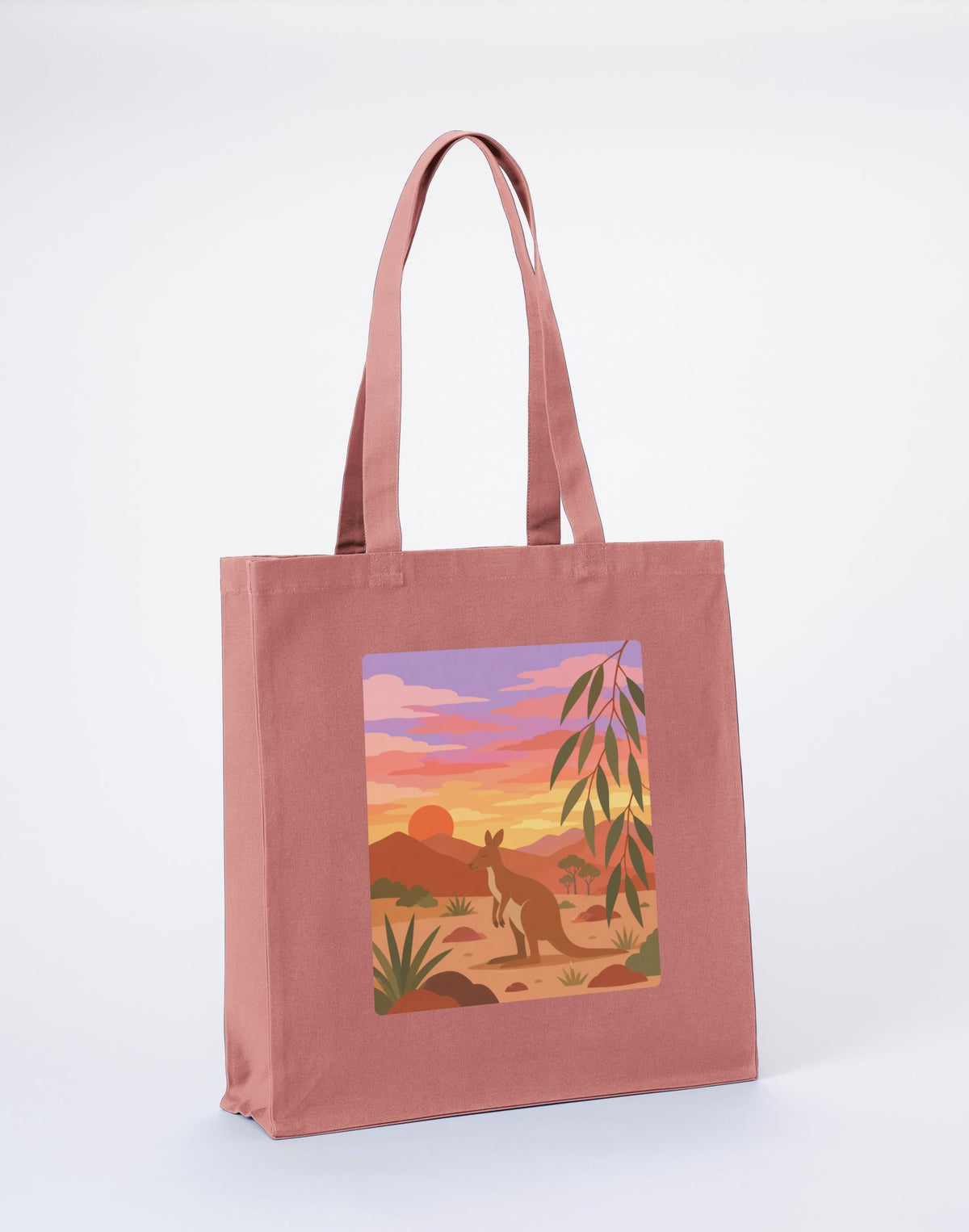 Kangaroo at Dusk Recycled Cotton Shopper Bag - Wild Horizons Wild Rose colour variant image