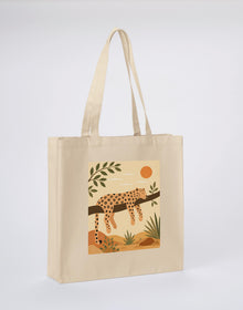 Leopard in the Shade Recycled Cotton Shopper Bag - Wild Horizons Dune Sand colour variant image