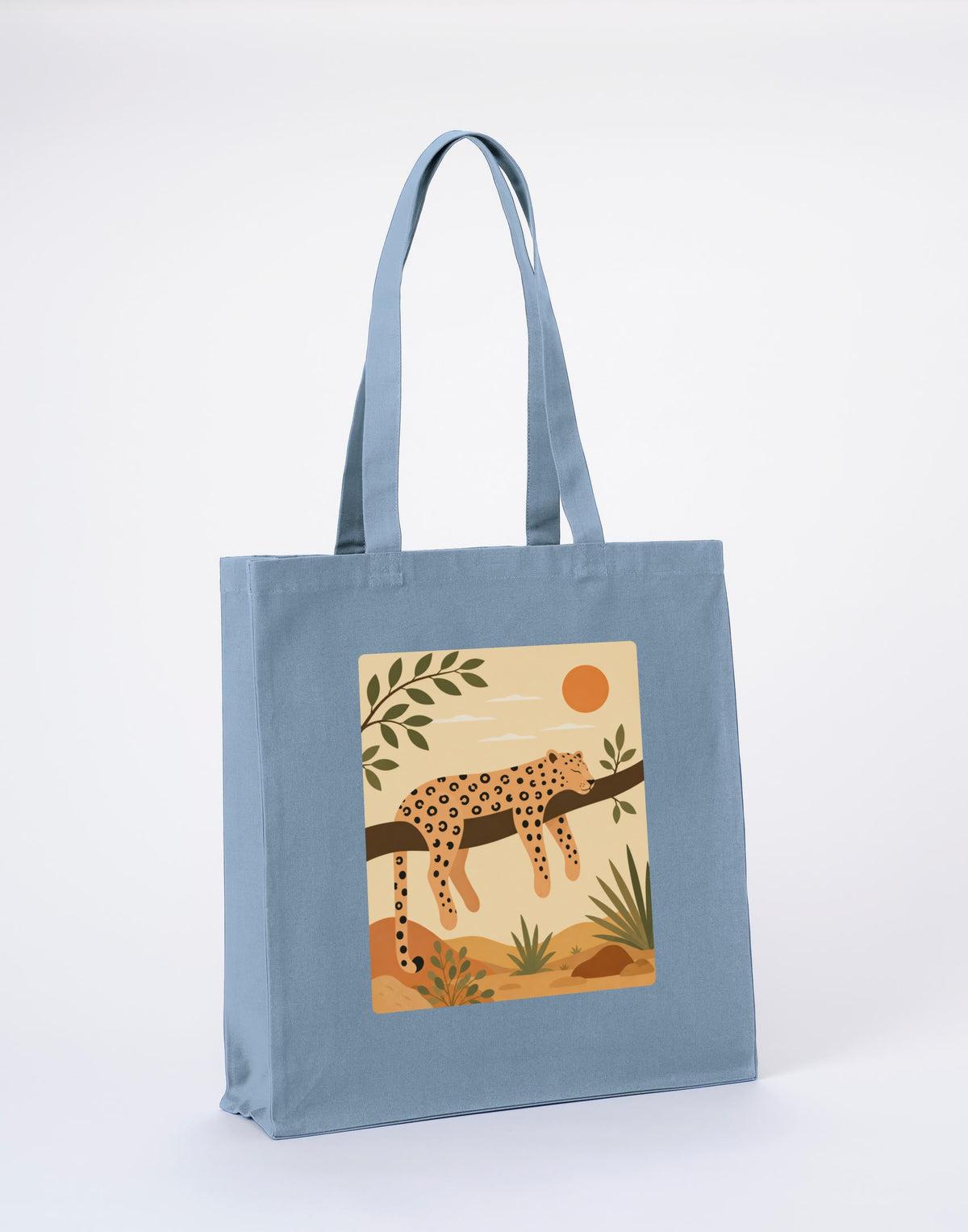 Leopard in the Shade Recycled Cotton Shopper Bag - Wild Horizons Morning Mist colour variant image