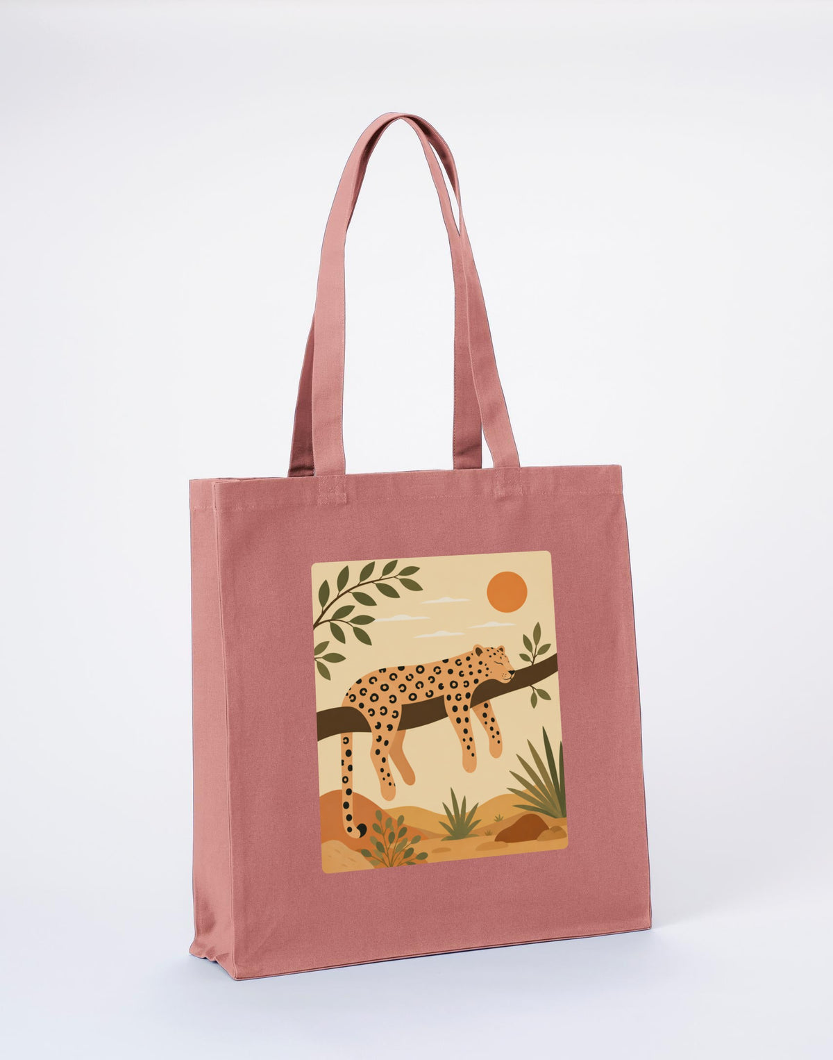 Leopard in the Shade Recycled Cotton Shopper Bag - Wild Horizons Wild Rose colour variant image