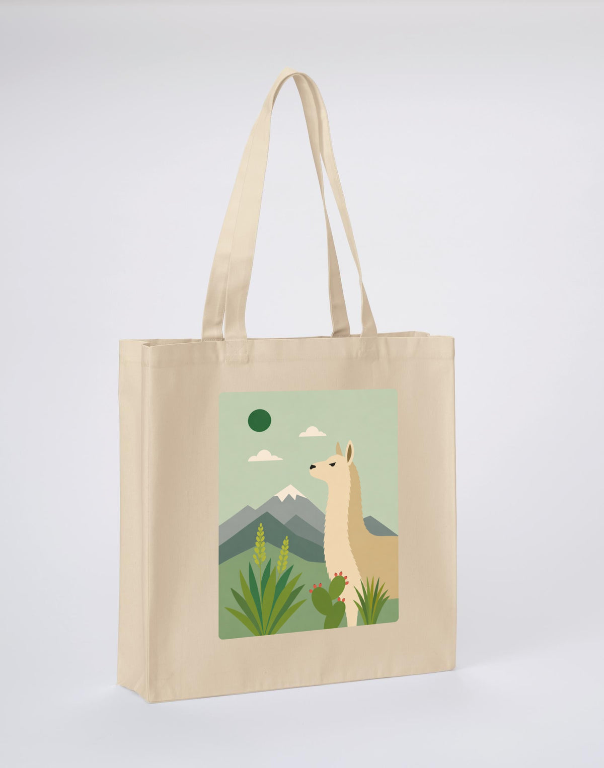 Llama in the Highlands Recycled Cotton Shopper Bag - Wild Horizons Dune Sand colour variant image