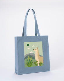 Llama in the Highlands Recycled Cotton Shopper Bag - Wild Horizons Morning Mist colour variant image