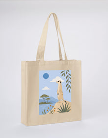 Meerkat Lookout Recycled Cotton Shopper Bag - Wild Horizons Dune Sand colour variant image