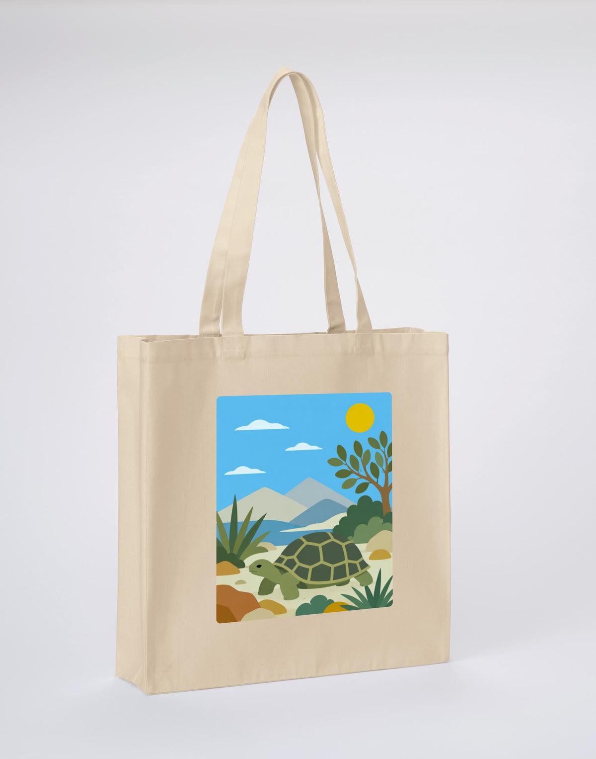 Tortoise Trail Recycled Cotton Shopper Bag - Wild Horizons Dune Sand colour variant image