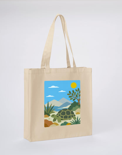 Tortoise Trail Recycled Cotton Shopper Bag - Wild Horizons Dune Sand colour variant image