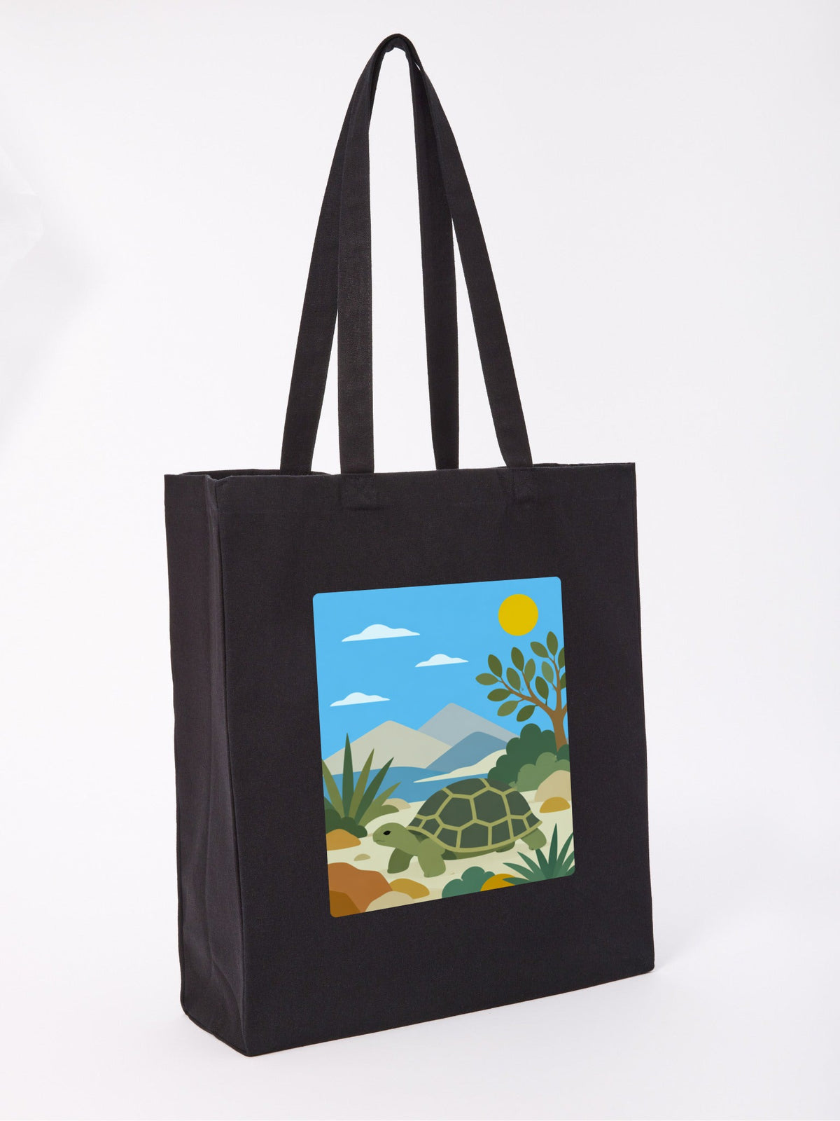 Tortoise Trail Recycled Cotton Shopper Bag - Wild Horizons Raven Black colour variant image