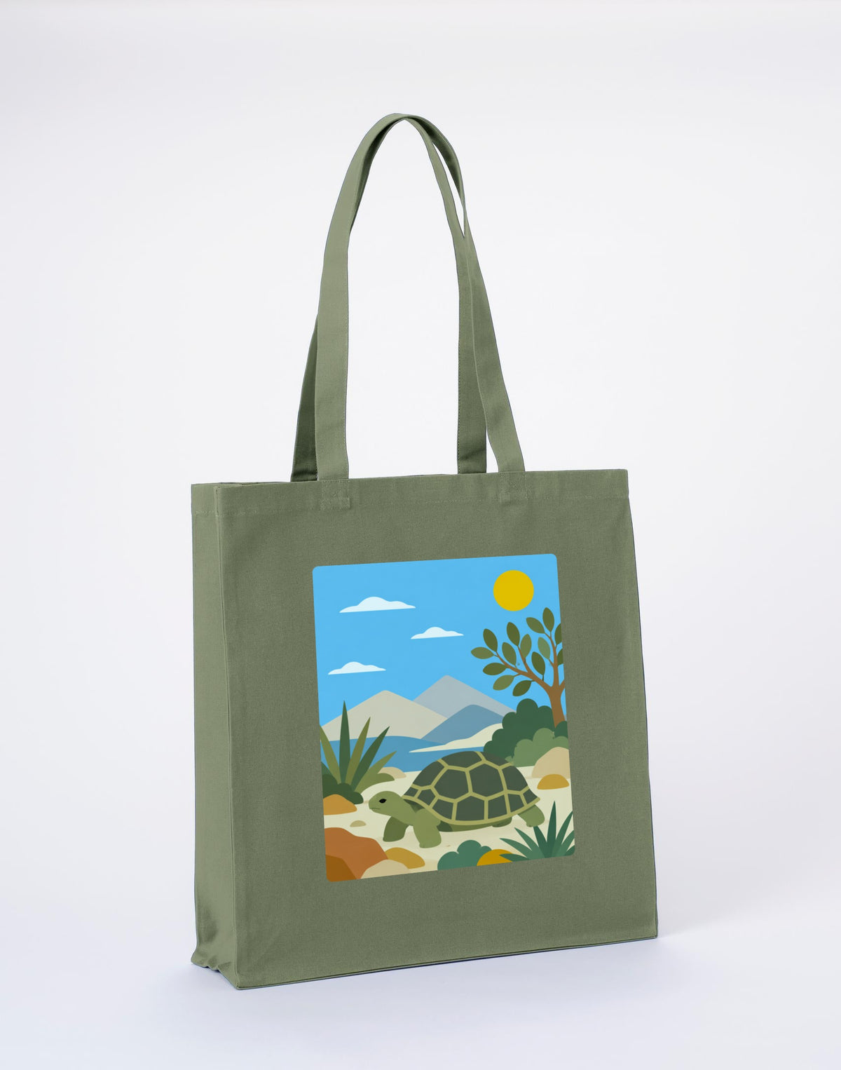 Tortoise Trail Recycled Cotton Shopper Bag - Wild Horizons Sage Leaf colour variant image