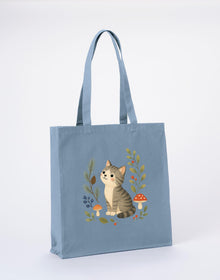 Kitten in the Pines Recycled Cotton Shopper Bag - Once Upon a Woodland Morning Mist colour variant image