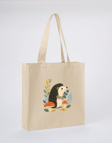 Hedgehog's Berry Harvest Recycled Cotton Shopper Bag - Once Upon a Woodland Dune Sand colour variant image