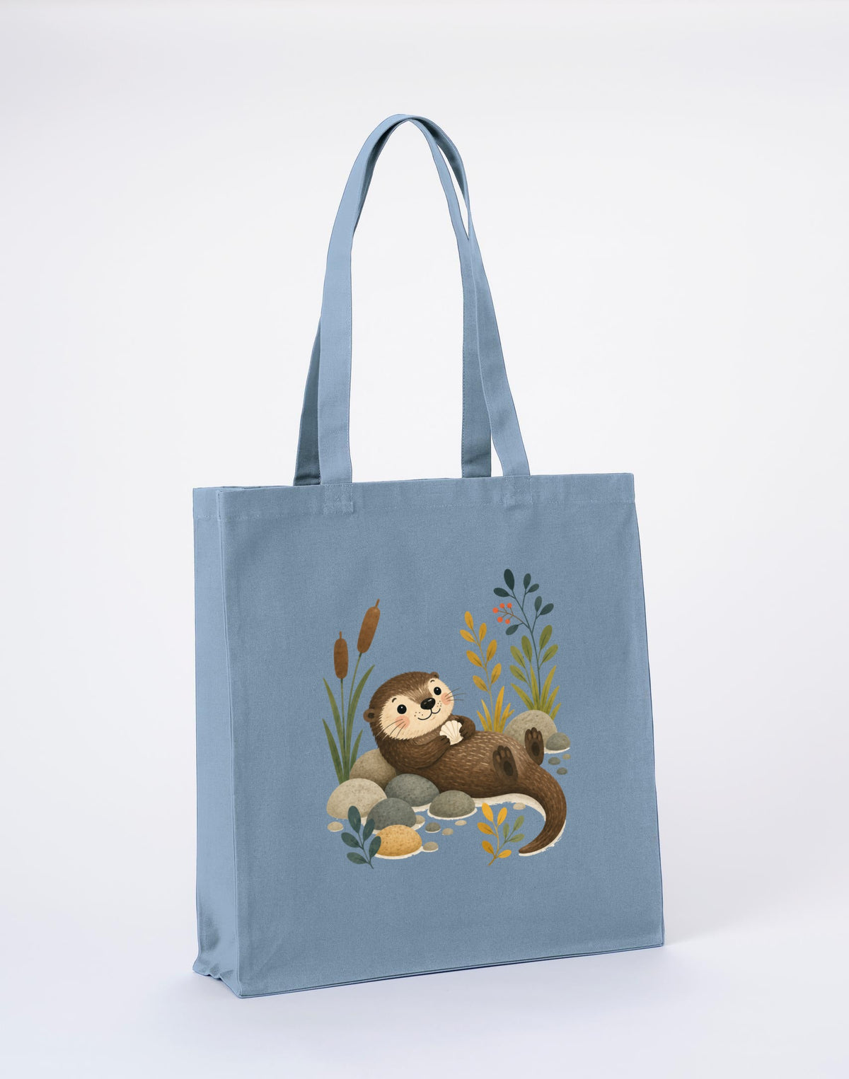 Otter by the Reeds Recycled Cotton Shopper Bag - Once Upon a Woodland Morning Mist colour variant image