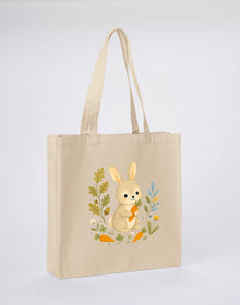 Rabbit's Carrot Patch Recycled Cotton Shopper Bag - Once Upon a Woodland Dune Sand colour variant image