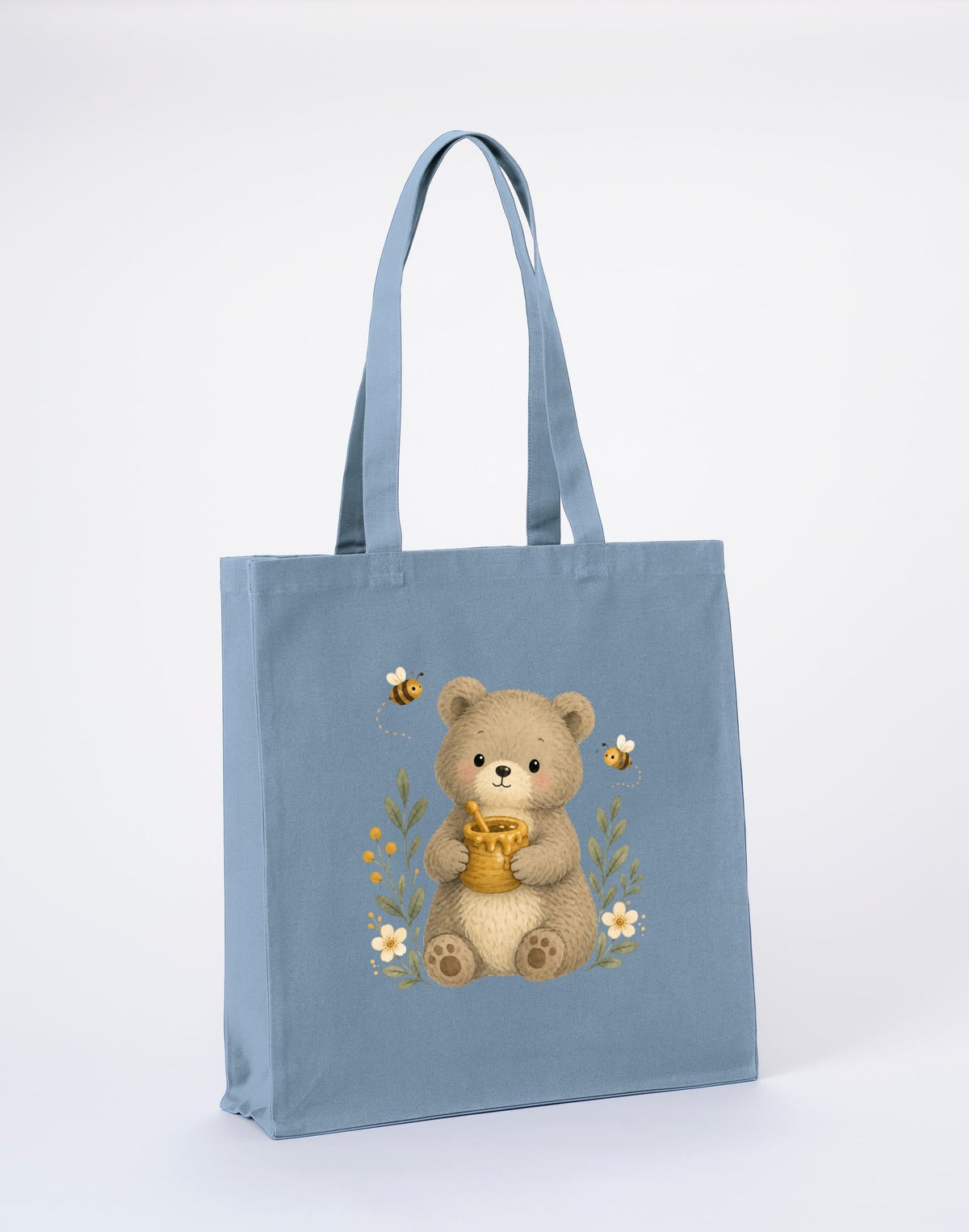 Bear and the Honey Bees Recycled Cotton Shopper Bag - Once Upon a Woodland Morning Mist colour variant image