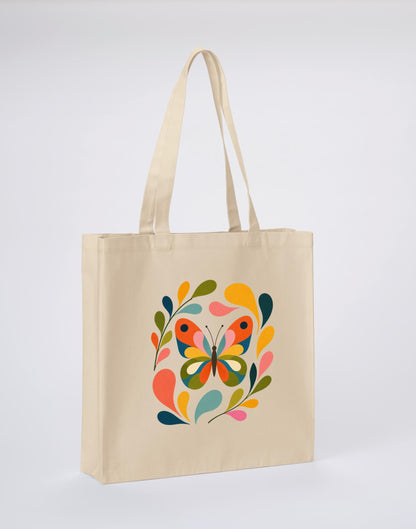 Wings in Bloom Recycled Cotton Shopper Bag - Freeform Fauna Dune Sand colour variant image