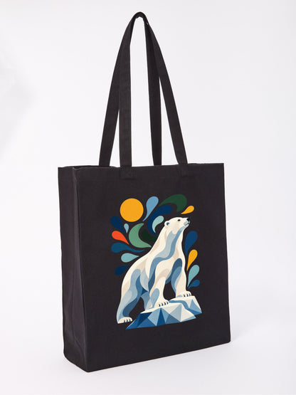 Arctic Resolve Recycled Cotton Shopper Bag - Freeform Fauna Raven Black colour variant image