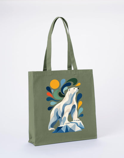 Arctic Resolve Recycled Cotton Shopper Bag - Freeform Fauna Sage Leaf colour variant image