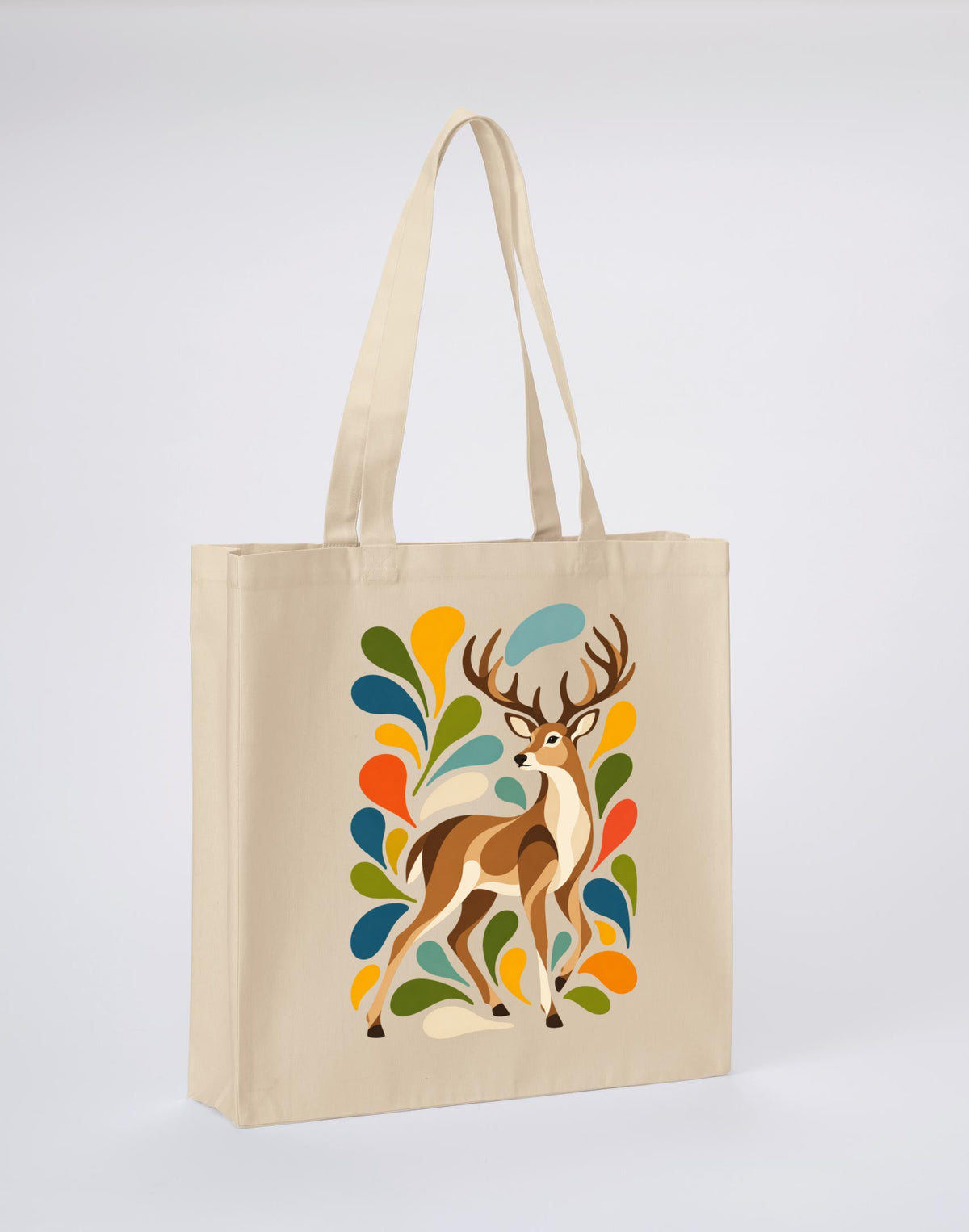 Woodland Majesty Recycled Cotton Shopper Bag - Freeform Fauna Dune Sand colour variant image