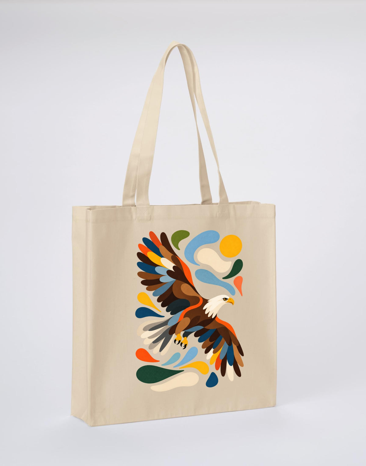Skybound Spirit Recycled Cotton Shopper Bag - Freeform Fauna Dune Sand colour variant image