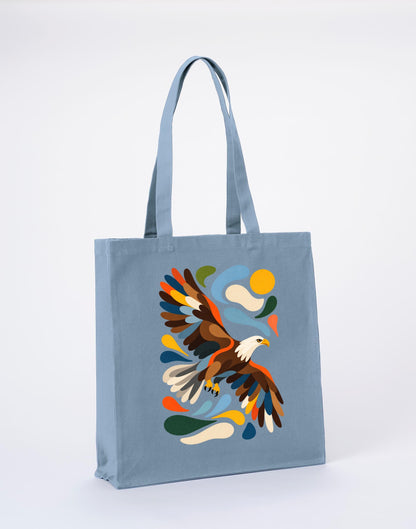 Skybound Spirit Recycled Cotton Shopper Bag - Freeform Fauna Morning Mist colour variant image