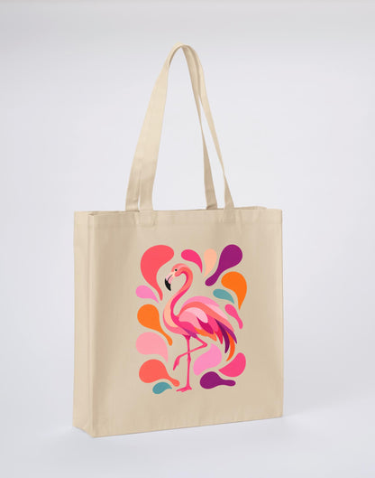 Blush in Motion Recycled Cotton Shopper Bag - Freeform Fauna Dune Sand colour variant image